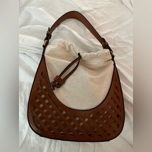 Zara Tan and Cream Hobo Bag
